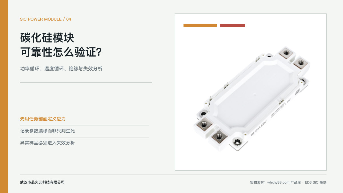 ED3碳化硅功率模块实物与可靠性验证主题图