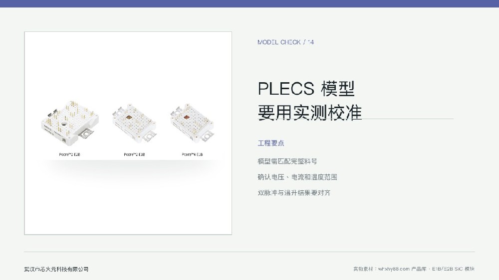 碳化硅模块 PLECS 模型和实测校准示意图
